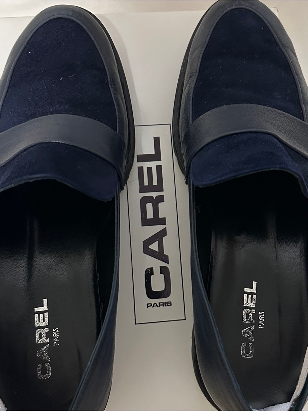 Carel Paris Nappa Navy Leather Loafers